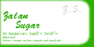 zalan sugar business card